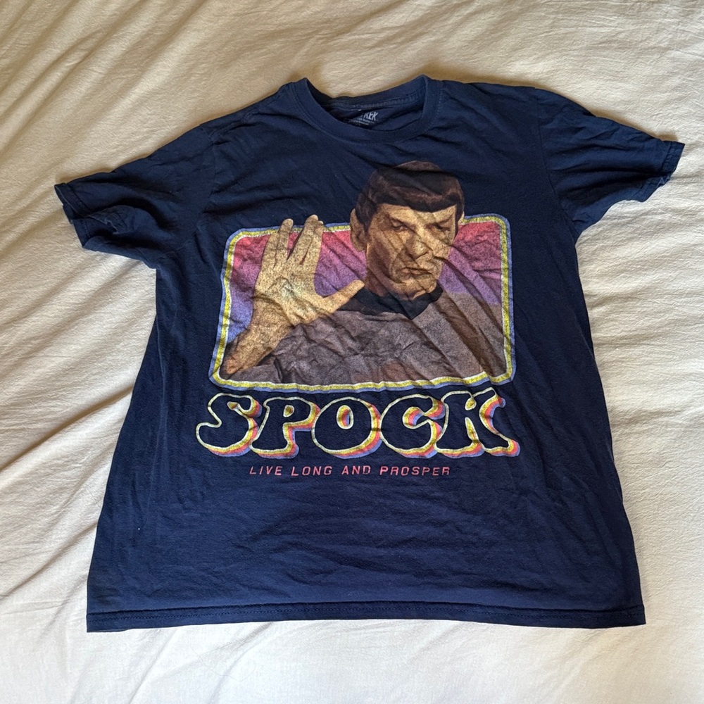 “Spock Live Long and Prosper” Navy Graphic T-Shirt - Picture 2 of 4